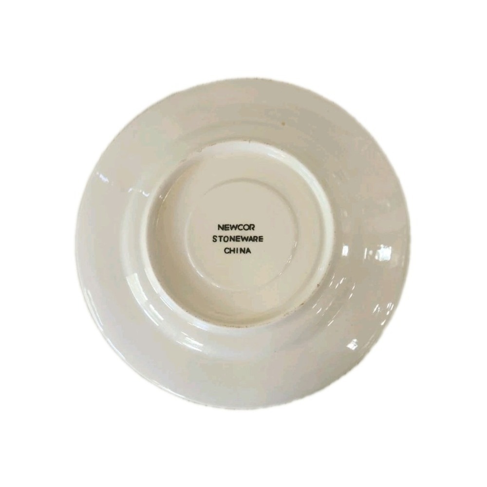 Legacy Hearts Saucer (6.75") #4006 Newcor 1989 Stoneware White Blue - Picture 4 of 5
